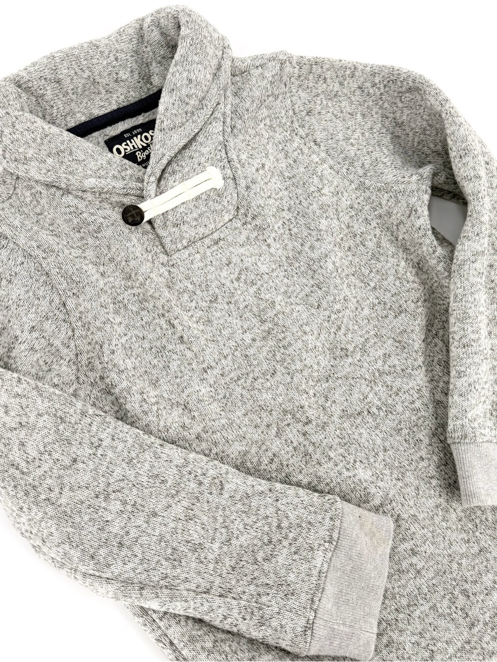 OshKosh B’gosh Kids Size 7 Gray Shawl Collar Pullover Sweater